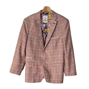 A Fish Name Fred Men's Red Check Sportcoat Blazer